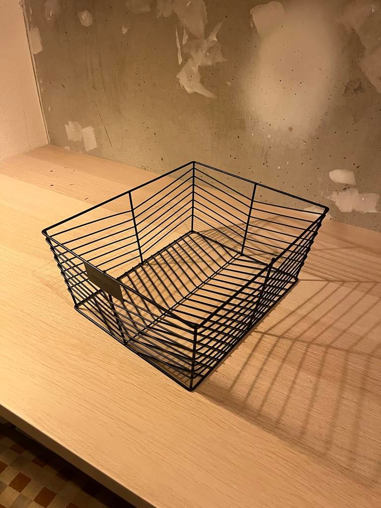 Zwart metalen mandje, Ophalen, Overige materialen, Gebruikt, Mand