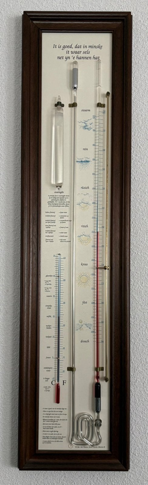 Weerstation met Friese tekst, Ophalen, Zo goed als nieuw