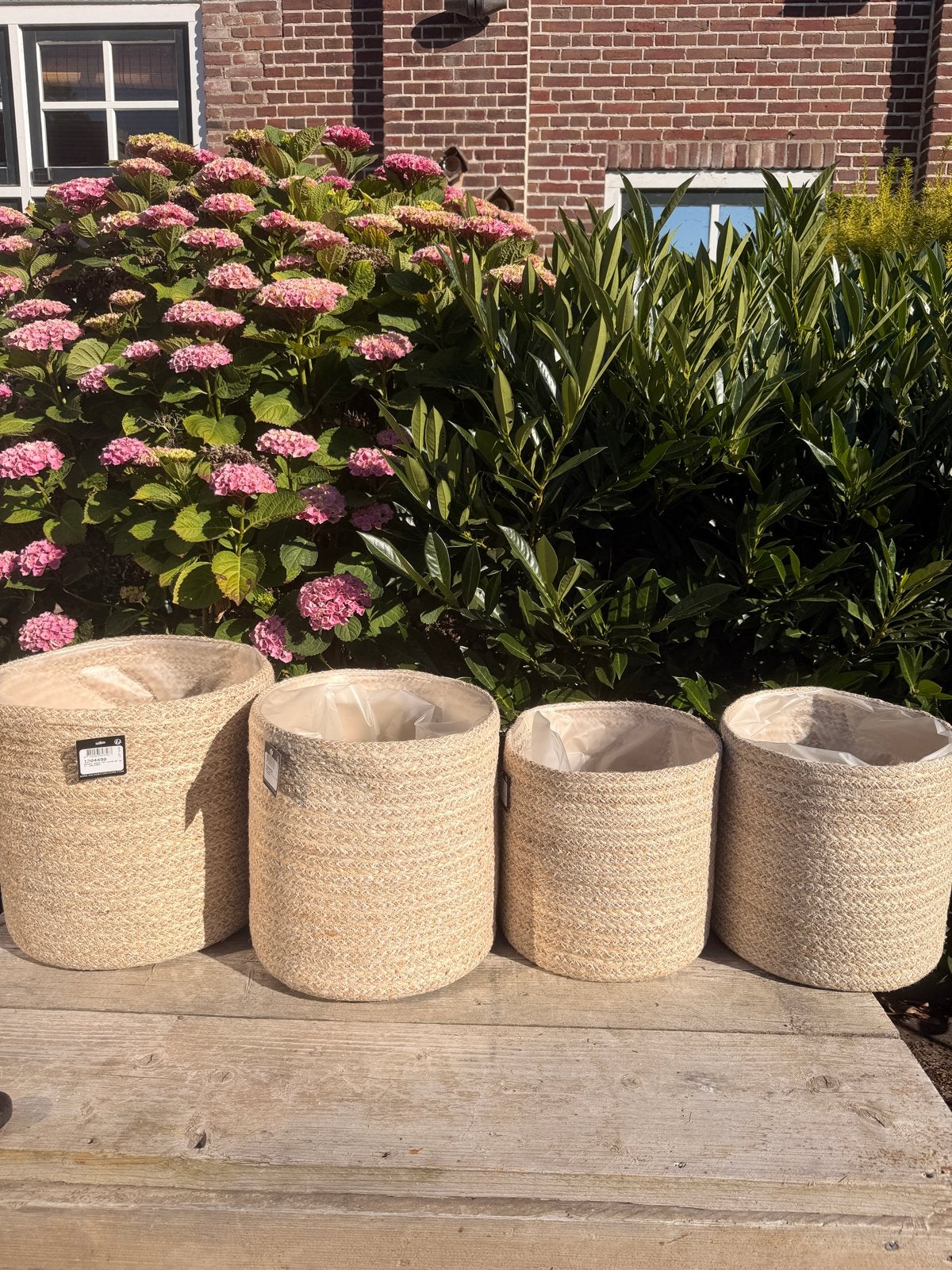 Set van 4 Raphael zeegras manden off-white H30xD30cm, 25 tot 40 cm, Overige materialen, Rond, Ophalen of Verzenden