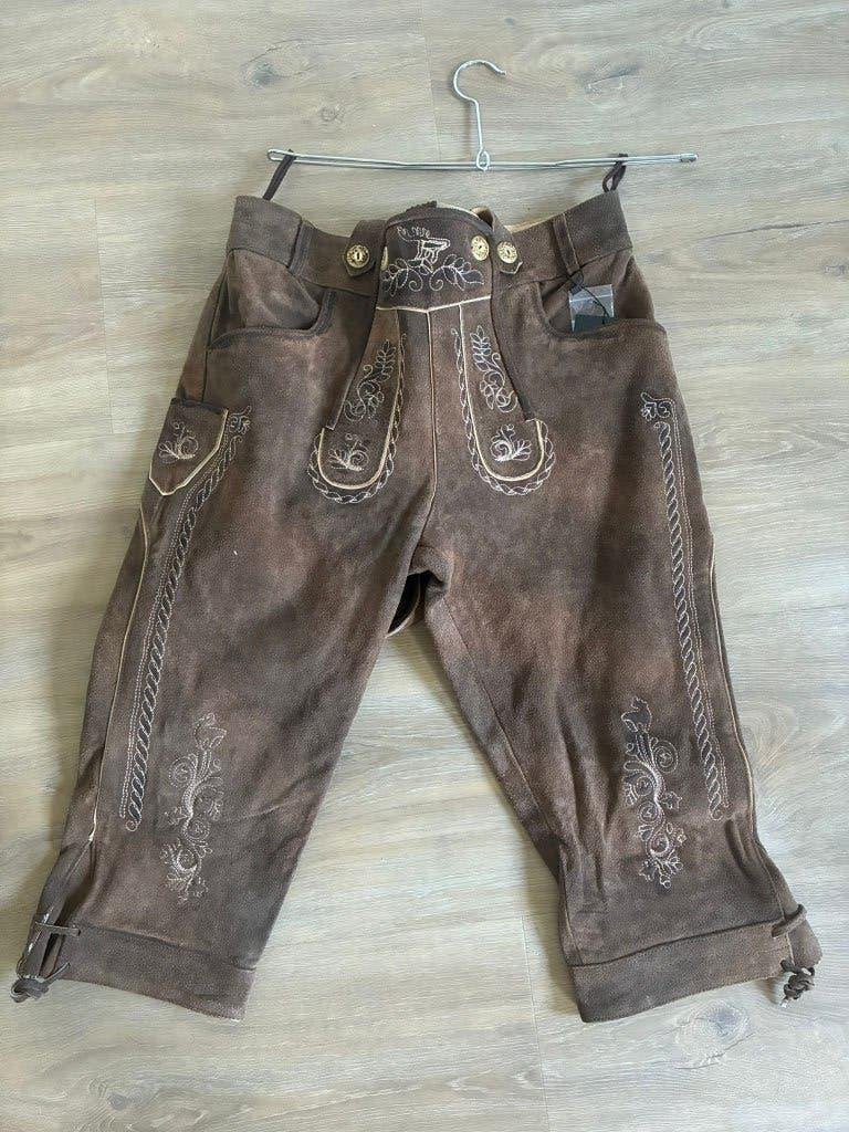 Nieuwe Zware Kwaliteit Lederhose - Echt Leer - S - M - L -XL, Ophalen of Verzenden, Nieuw, Maat 56/58 (XL)