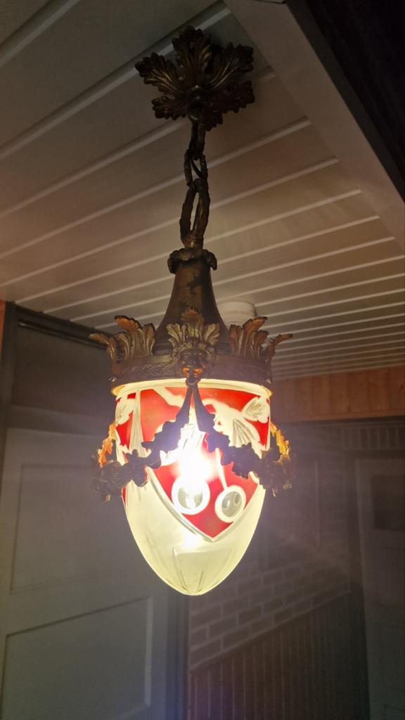 Hallamp , lantaarnlamp Neoklassieke stijl, Ophalen, Glas