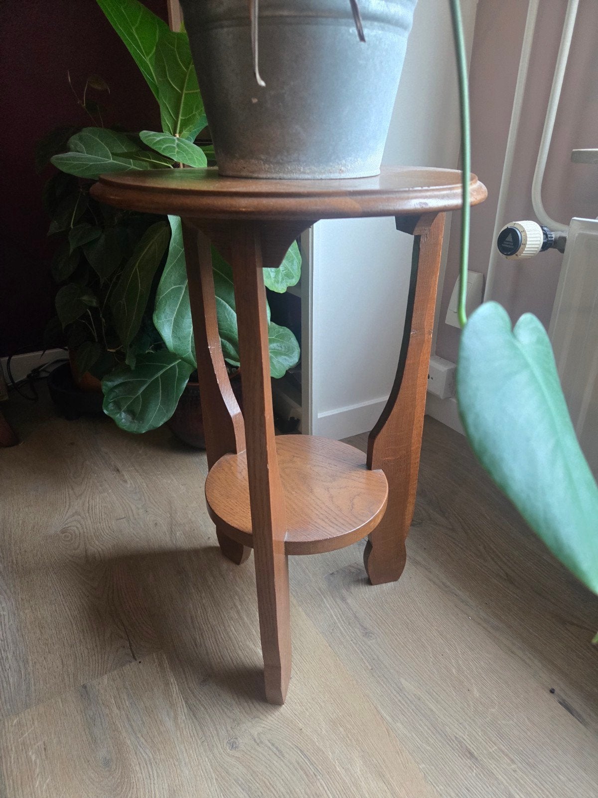 Houten plantentafeltje - Vintage stijl, Huis en Inrichting, Ophalen, Minder dan 55 cm, Gebruikt, 60 cm of meer