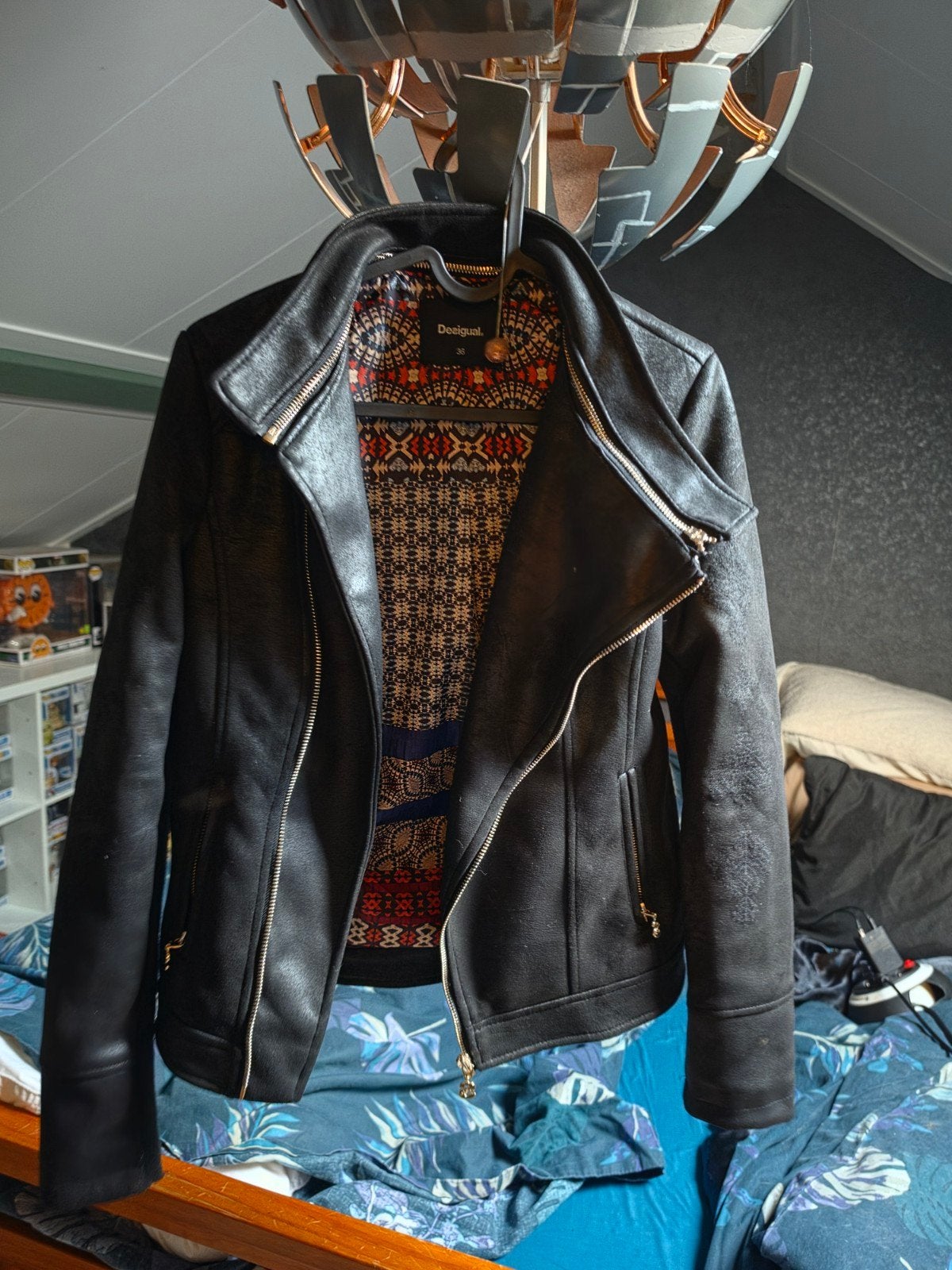 Desigual leren jas maat 36, Zwart, Ophalen of Verzenden, Zo goed als nieuw, Desigual