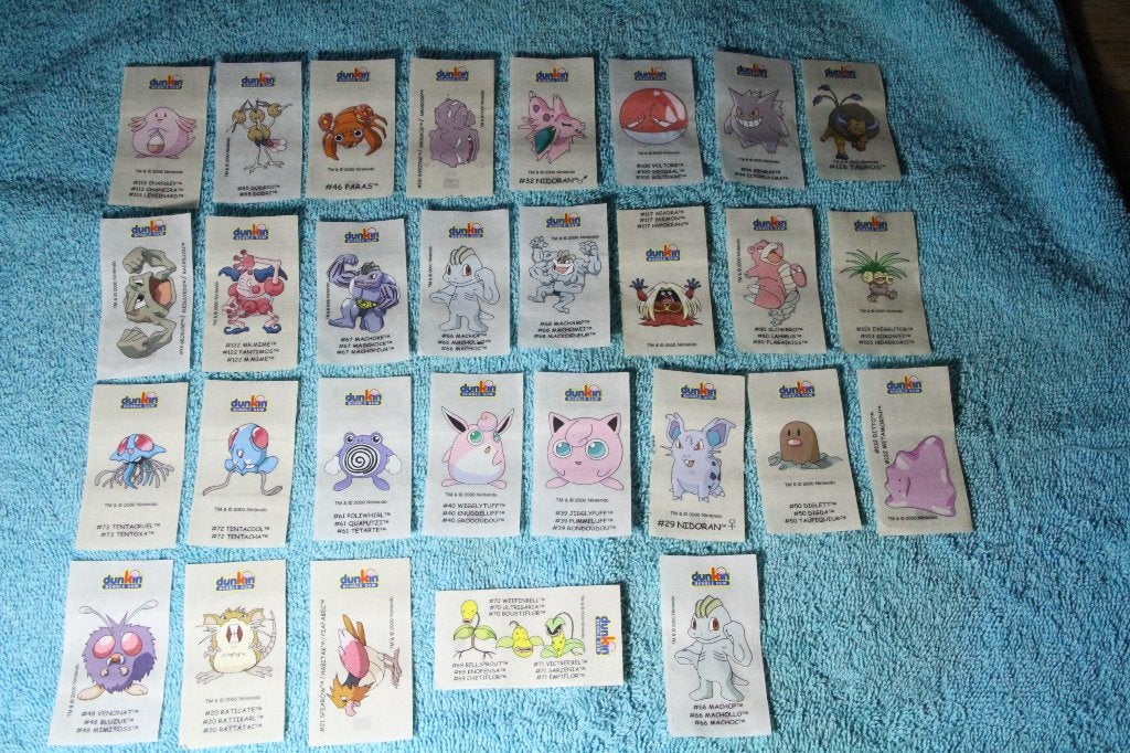 pokemon 1995 kauwgom tattoo plaatjes, Ophalen of Verzenden, Meerdere plaatjes
