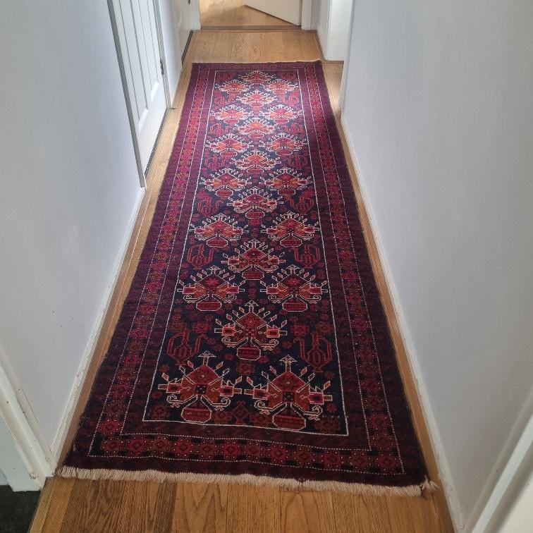 Buchara Art Deco 85 cm loper, Ophalen, Gebruikt, Orientaals, Blauw
