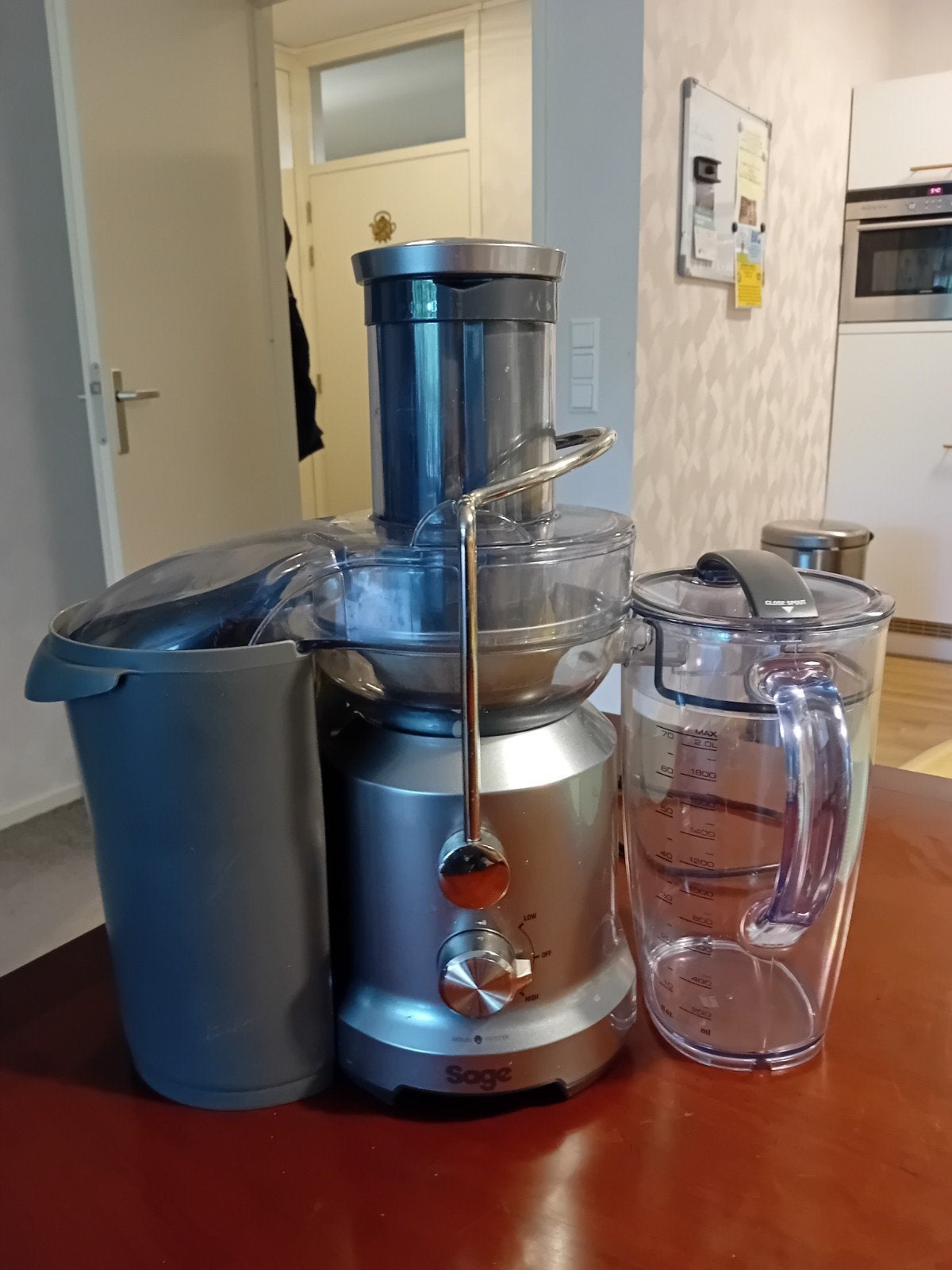 Sage Centrifugale Juicer - Model SJE430 SIL, Witgoed en Apparatuur, Gebruikt, 1 tot 2 liter, 2 snelheden, Ophalen of Verzenden