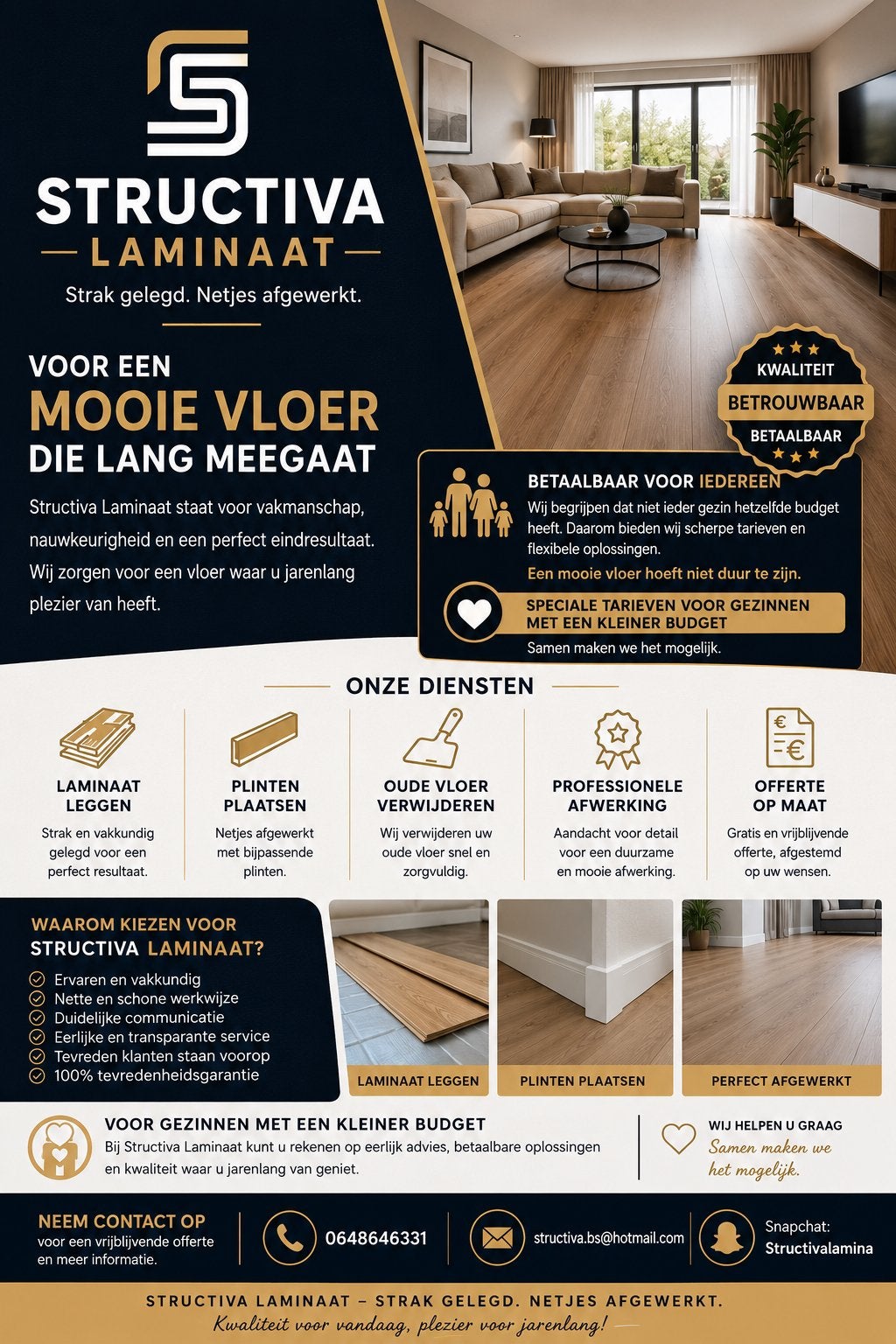 Laminaat Leggen | Scherpe Prijs | Netjes & Vakkundig, Diensten en Vakmensen, Laminaat of Parket