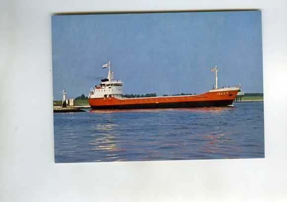 scheepvaart-foto-DELFZIJL-coaster INGER-wijnne & barends, Verzamelen, Ansichtkaarten | Nederland, Ophalen of Verzenden, 1940 tot 1960
