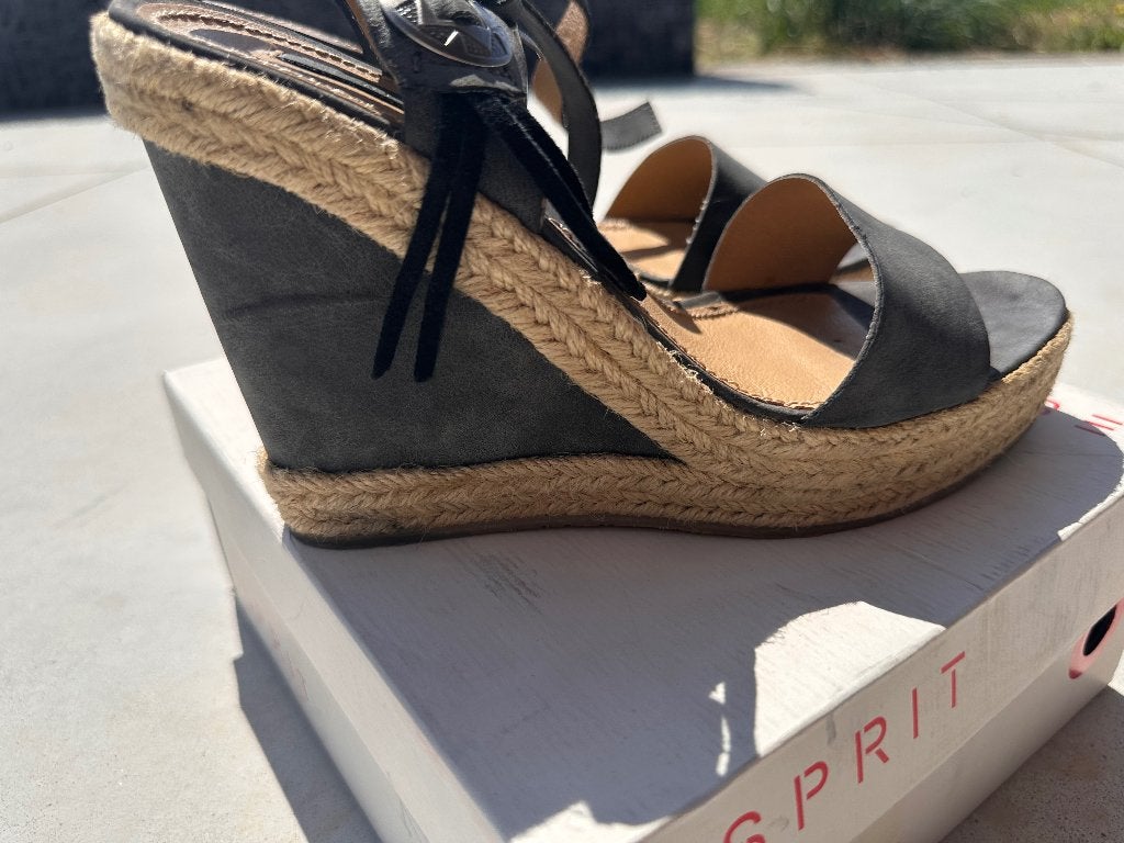 Prachtige Esprit Espadrille Sandalen Sleehak  – Mt 41 nieuw, Kleding | Dames, Verzenden, Zwart, Nieuw, Sandalen of Muiltjes