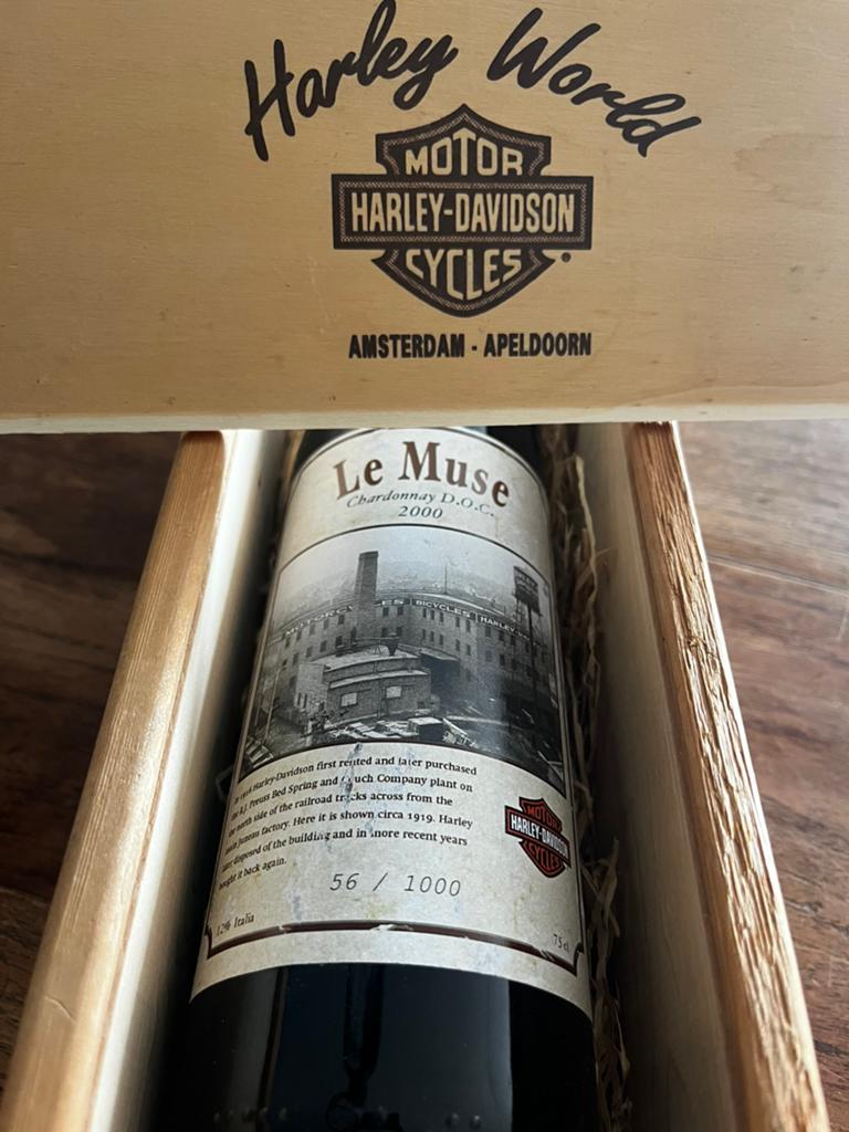 Harley-Davidson Le Muse Chardonnay D.O.C. 2000 Wijnfles, Verzenden, Nieuw