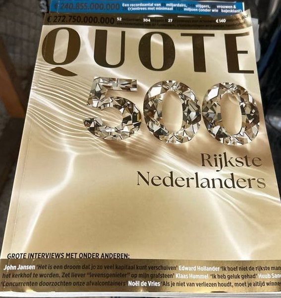 Quote 500 - Rijkste Nederlanders (2021 of 2022), Ophalen of Verzenden, Zo goed als nieuw, Overige typen
