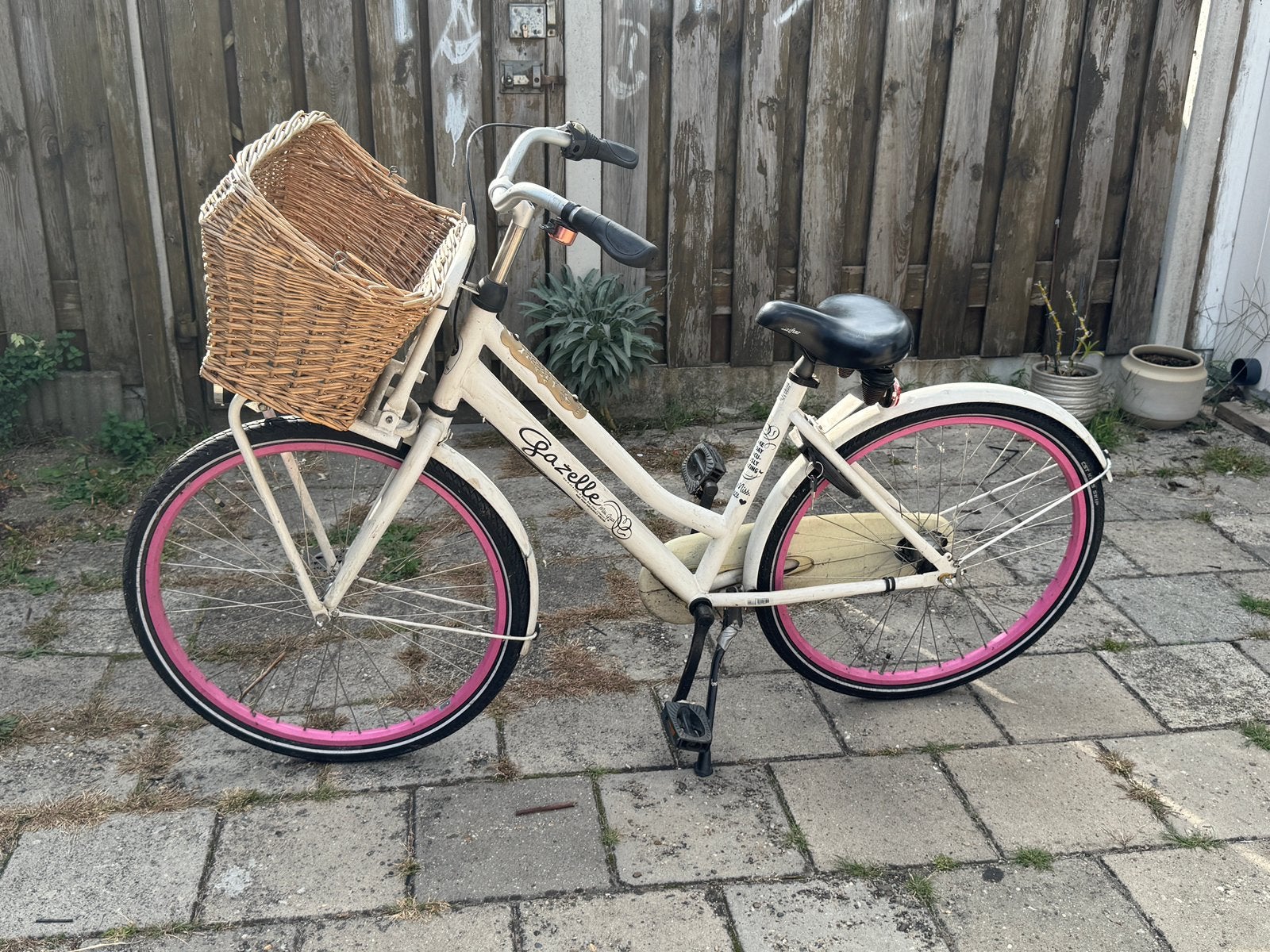 Gazelle Miss Grace transportfiets meisjes wit, Terugtraprem, Gebruikt, Versnellingen, Ophalen