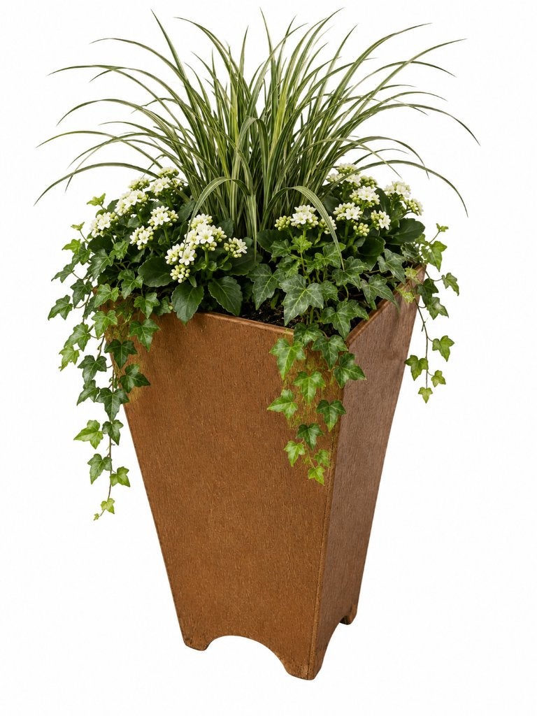 Vintage plantenbak in hout geometrisch design minimalist, Vintage, Kunststof, Gebruikt, Minder dan 30 cm