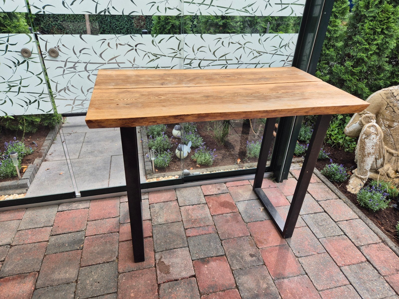 Robuuste bartafel van hout en metaal, Ophalen, Gebruikt