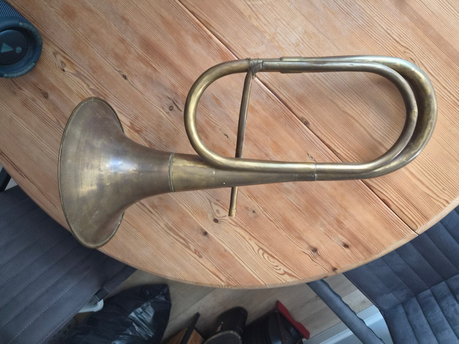 Vintage koperen signaalhoorn / bugel, Muziek en Instrumenten, Ophalen of Verzenden, Gebruikt, Koperblazer
