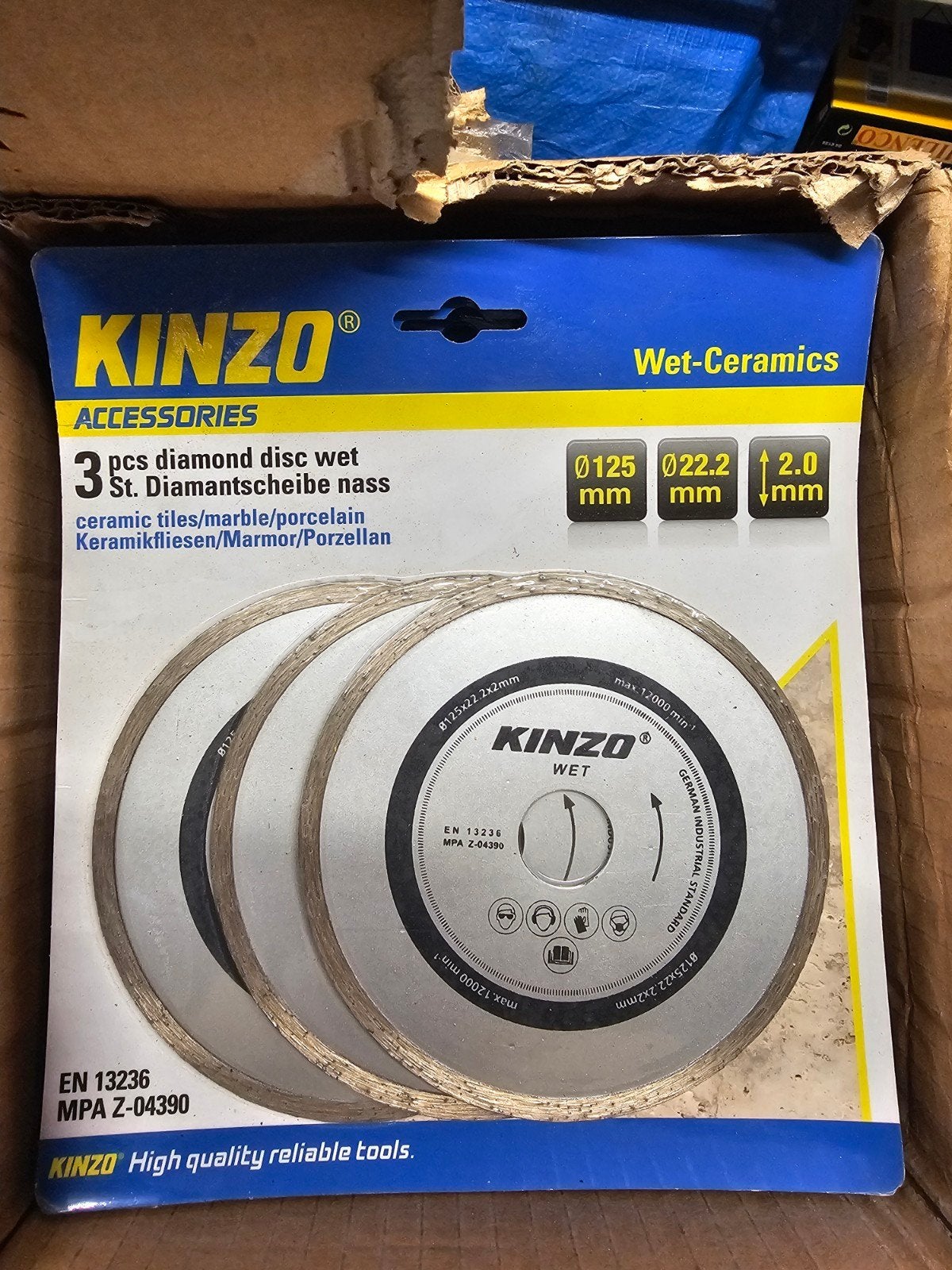 KINZO Diamantschijven Nat - 3 stuks voor Keramiek/Marmer, Overige typen, Ophalen of Verzenden, 1200 watt of meer, Nieuw