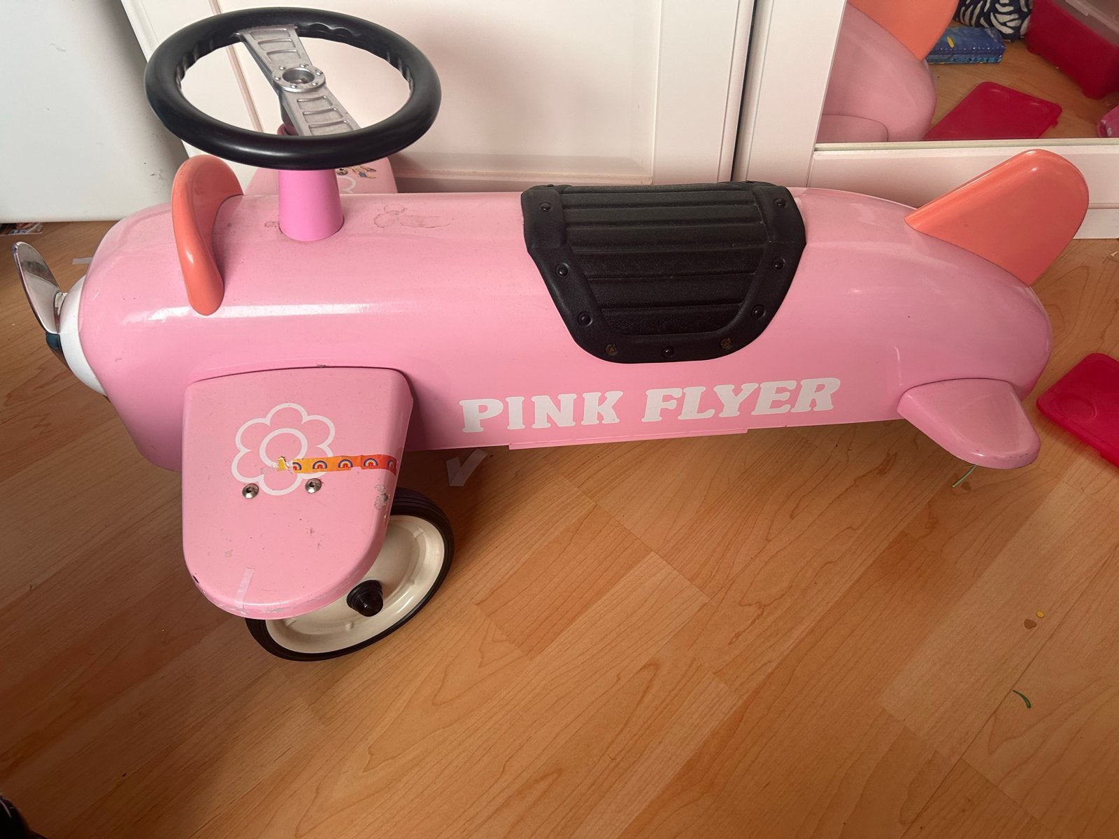 Roze loopvliegtuig ' voor kinderen, Ophalen, Gebruikt, Loopvoertuig