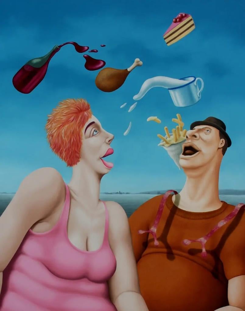 Sven Hoekstra - Olieverf op board - 2000, Ophalen of Verzenden