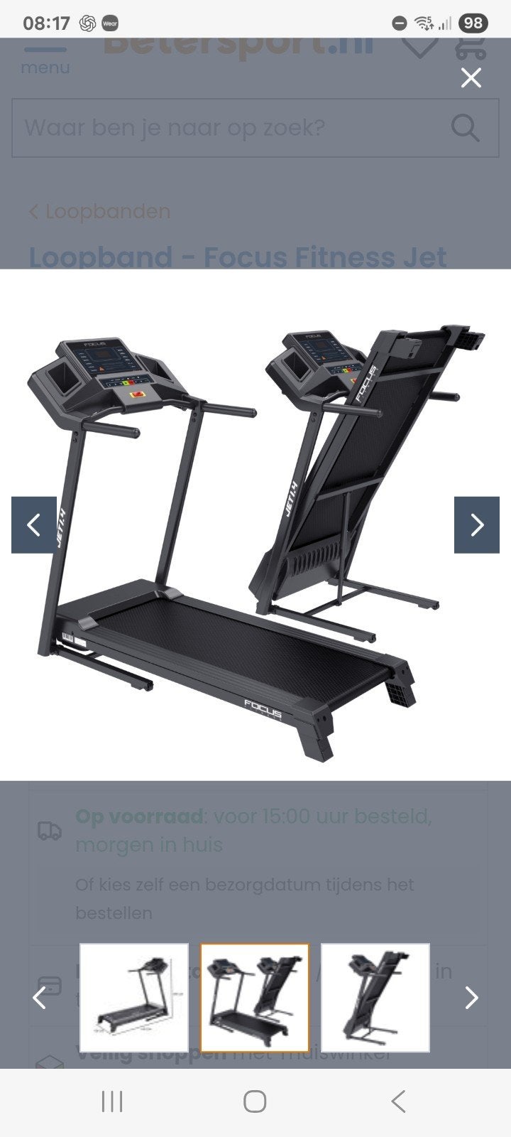 Loopband - Focus Fitness Jet 1.4, Sport en Fitness, Ophalen, Zo goed als nieuw, Metaal, Loopband