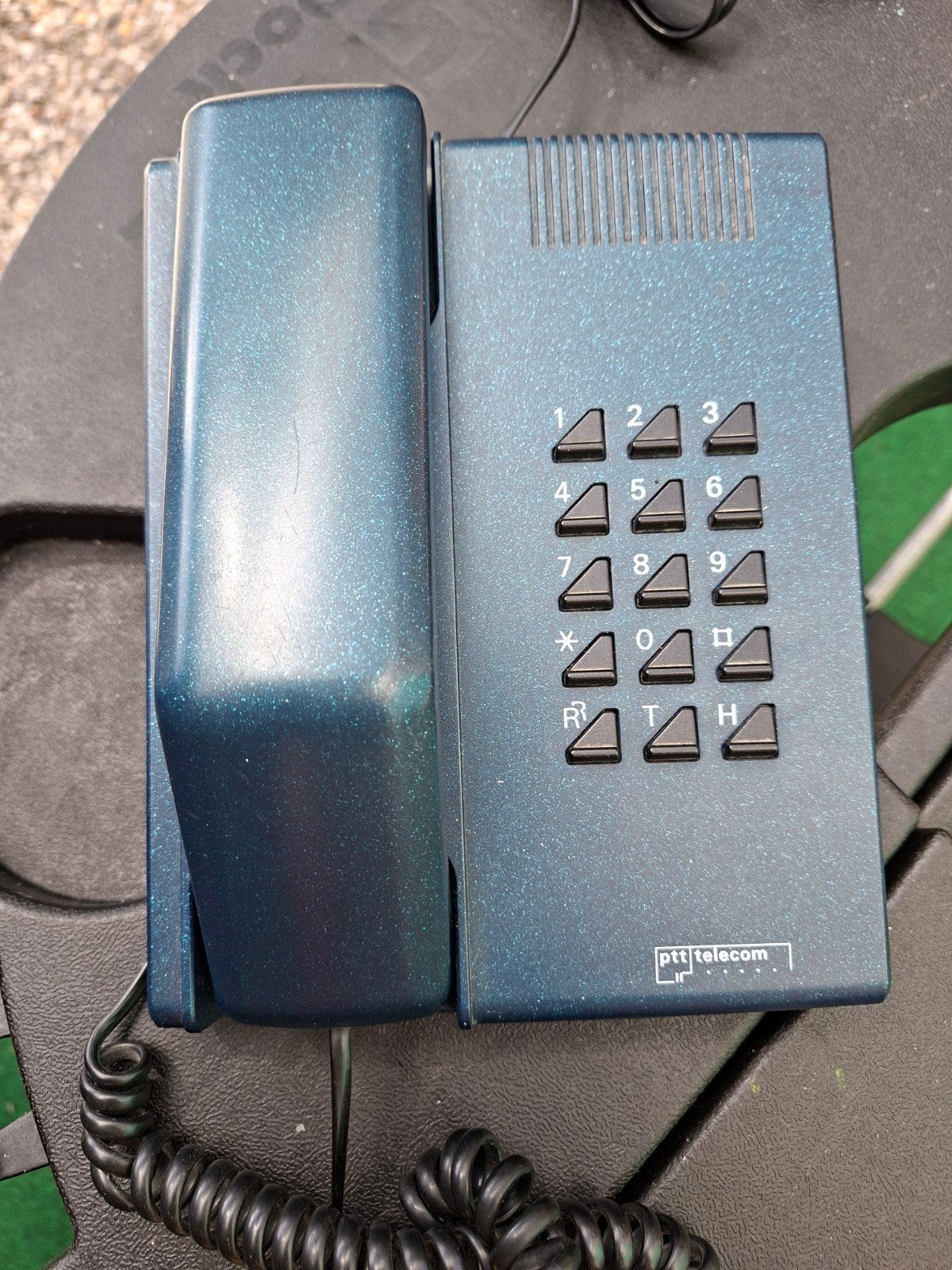 Vintage PTT Telecom druktoetstelefoon - Blauw, Ophalen of Verzenden, Gebruikt