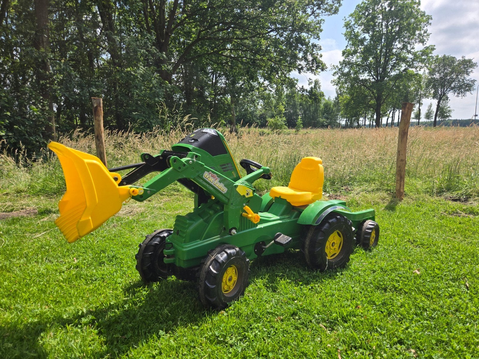 Rolly toys John Deere traptractor met voorlader en aanhanger, Ophalen, Gebruikt
