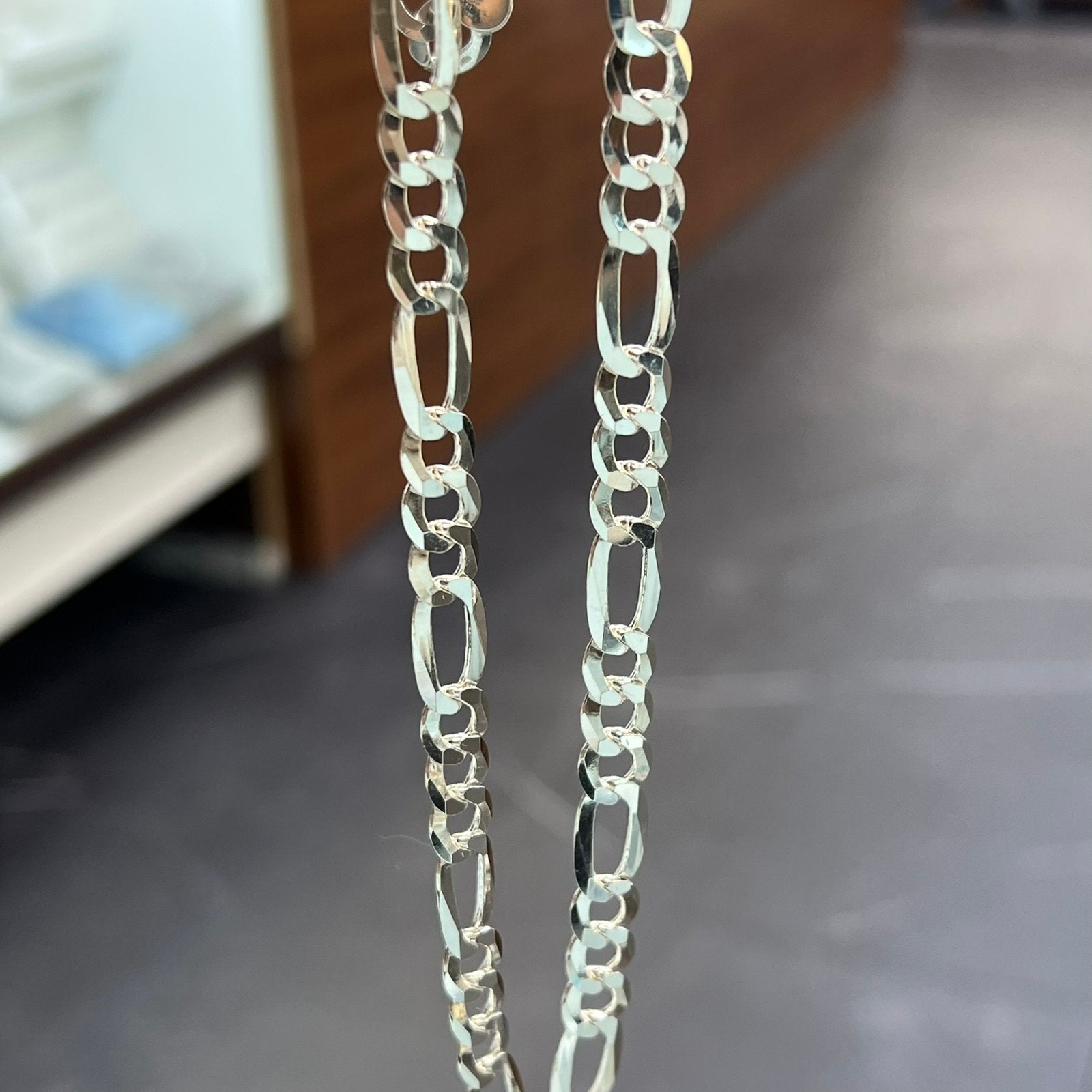Zilveren ketting figaro schakel massief 925 silver, Ophalen of Verzenden, Zo goed als nieuw, Goud