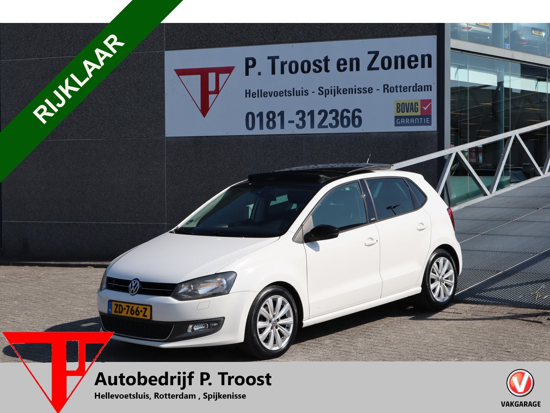 Volkswagen Polo 1.2 TSI Highline Panoramadak/Stoelverwarming, Auto's, Voorwielaandrijving, Stof, Zwart, Wit