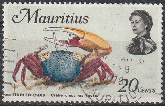 3520. Mauritius 337 gest. Krab, Postzegels en Munten, Postzegels | Afrika, Verzenden, Overige landen, Gestempeld