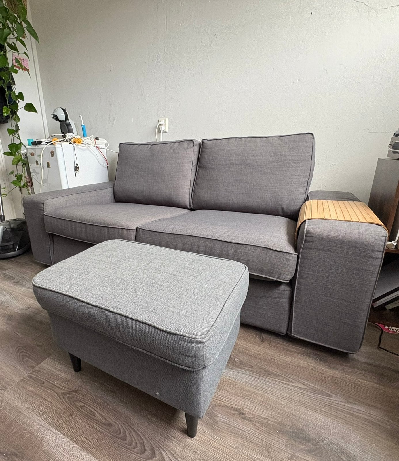 IKEA KIVIK 2-zitsbank donkergrijs, Ophalen, Zo goed als nieuw, 75 tot 100 cm