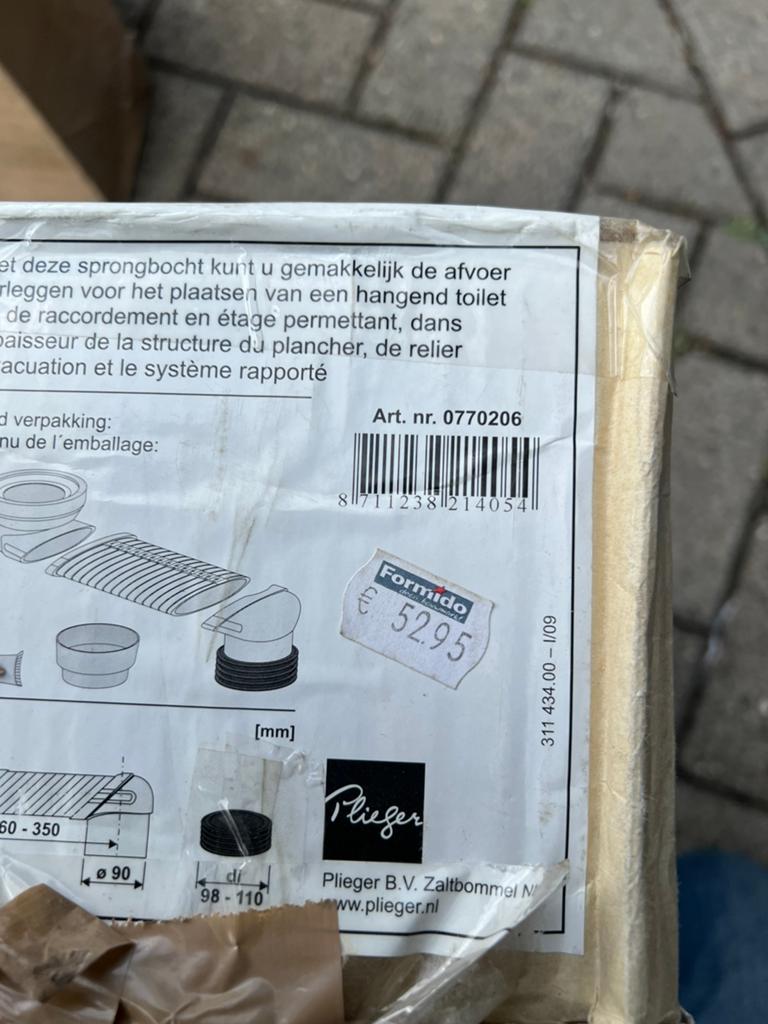 Sprongbocht geberit/plieger, Ophalen, Afvoer, Pvc, Zo goed als nieuw