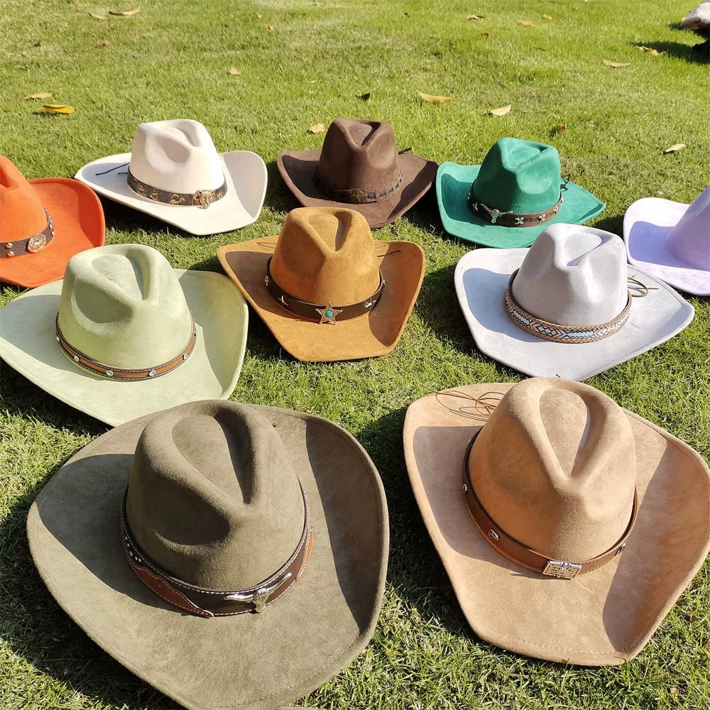 Suede cowboy hoed dames heren cowboyhoed cowgirl western, Verzenden, Nieuw, Hoed