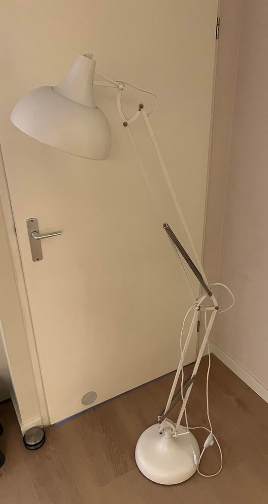 Witte schaarlamp/vloerlamp, Ophalen, Gebruikt, Metaal, 100 tot 150 cm