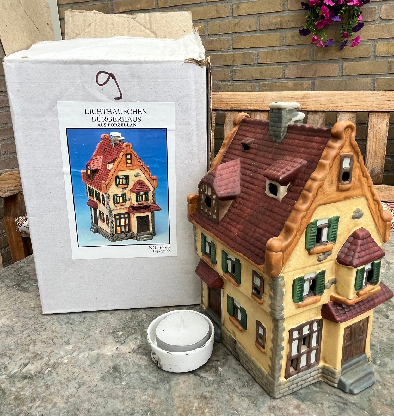 Huisje met waxinelichtje, Ophalen, Gebruikt, Steen/keramiek, Overige typen