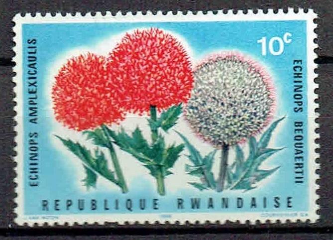 Rwanda 1966 Echinops Bloemen, Verzenden, Postfris, Dier of Natuur
