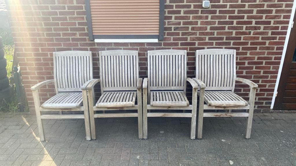 Original Gulliver tuin stoelen, Tuin en Terras, Ophalen, Gebruikt, Teakhout