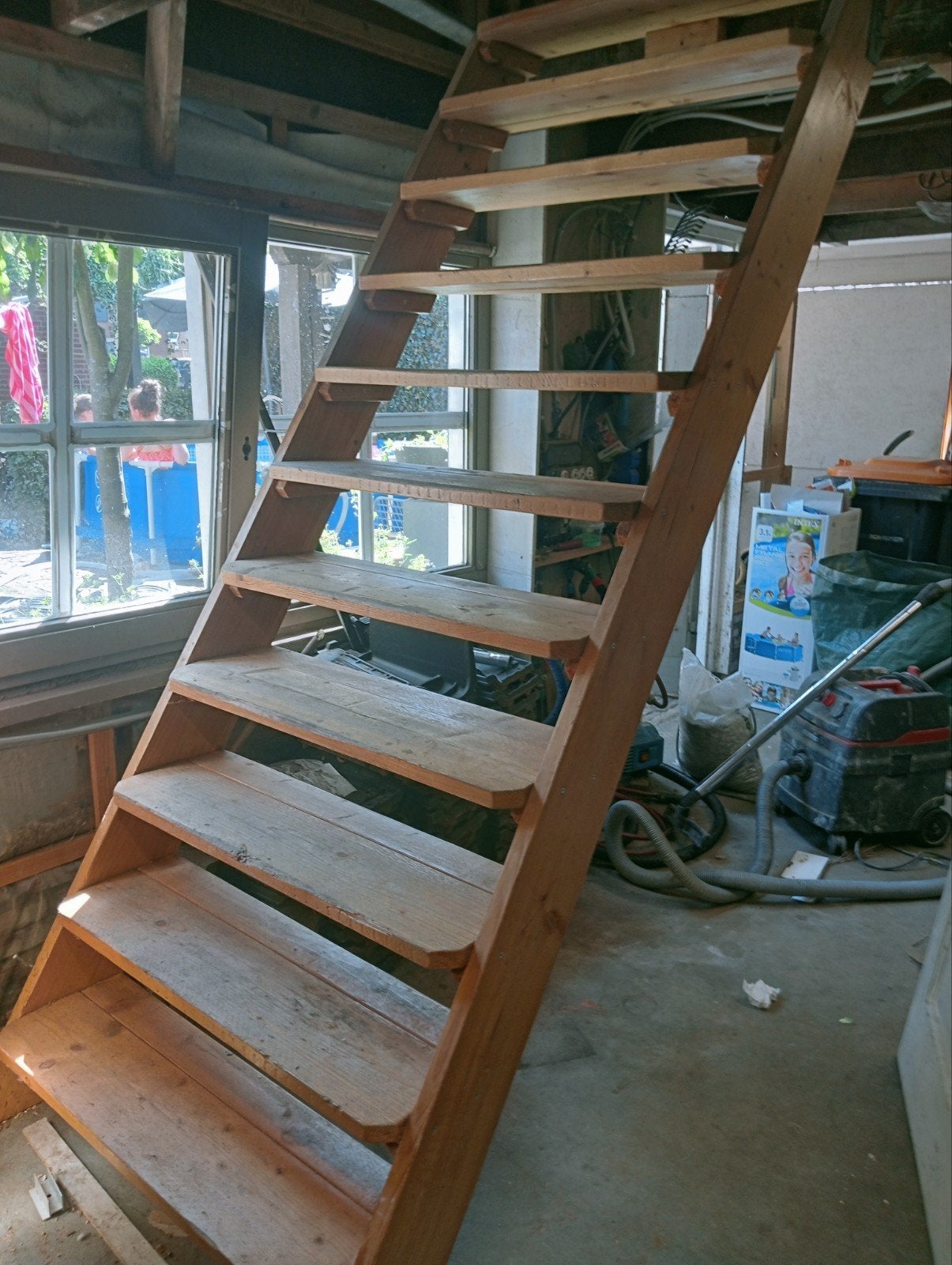 Gebruikte houten trap, Doe-het-zelf en Verbouw, Ladders en Trappen, Ophalen, Gebruikt, 2 tot 4 meter