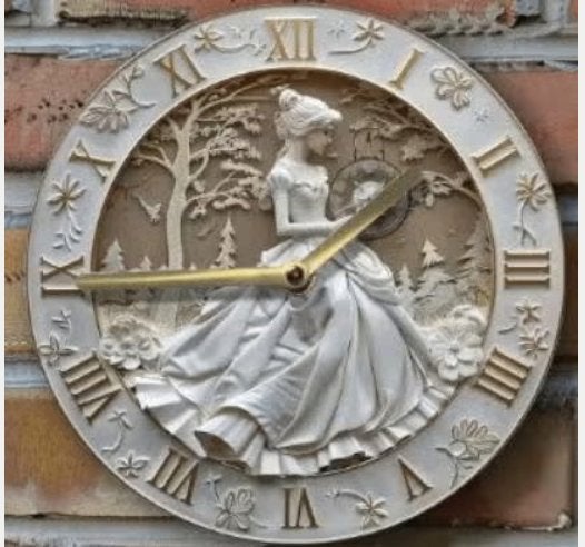 Vintage ronde wandklok van metaal - Prinses (20cm), Ophalen of Verzenden, Nieuw, Wandklok