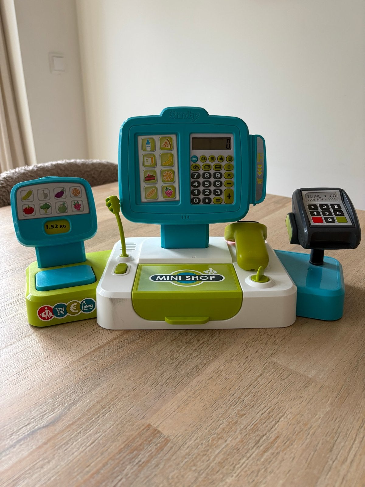 Smoby Mini Shop Kassa met Scanner en Weegschaal, Ophalen, Gebruikt, Jongen of Meisje