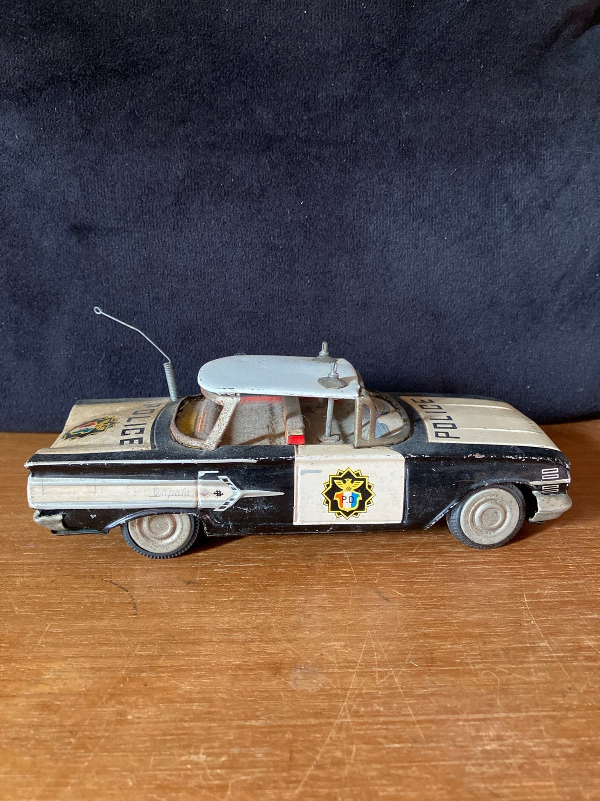 Vintage Ichiko Impala Police Car - Blikken Speelgoedauto, Ophalen of Verzenden, Gebruikt