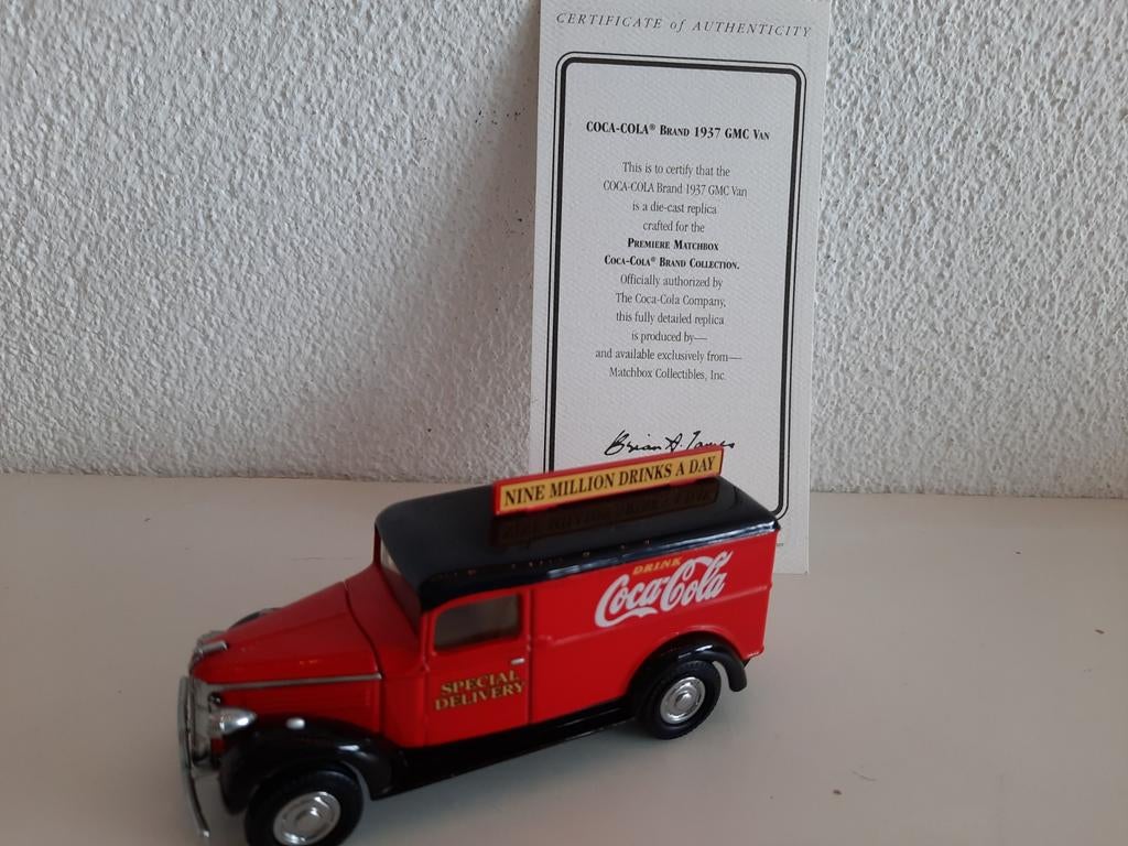 Matchbox Coca-Cola 1937 GMC Van Modelauto, Ophalen of Verzenden, Zo goed als nieuw, Matchbox