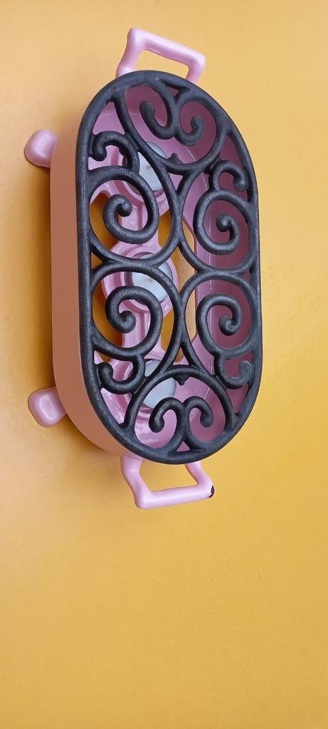 Vintage Staub rechaud geëmailleerd gietijzer roze, Ophalen of Verzenden