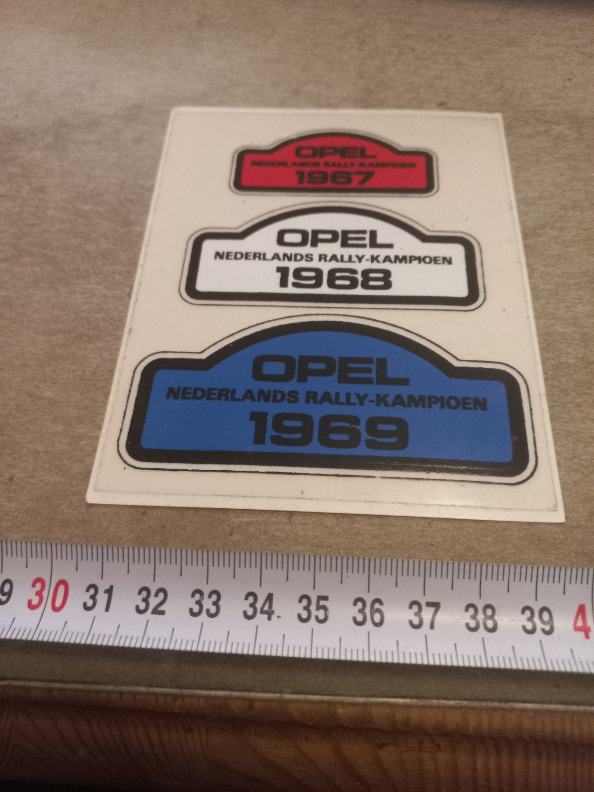 Opel Nederlands Rally-Kampioen Stickers 1967-1969, Ophalen of Verzenden