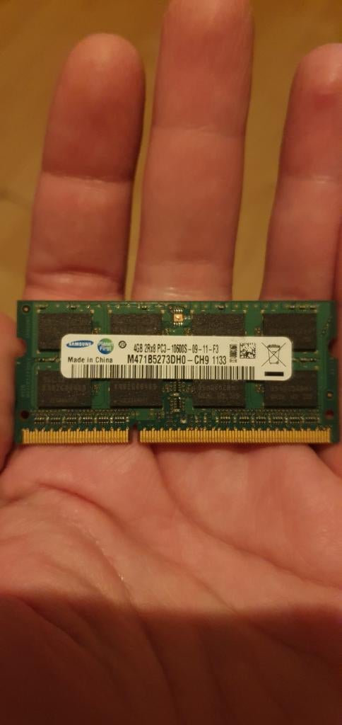 Samsung 4GB DDR3 Laptop RAM (PC3-10600S), Computers en Software, RAM geheugen, Gebruikt, DDR3, Ophalen of Verzenden, Laptop