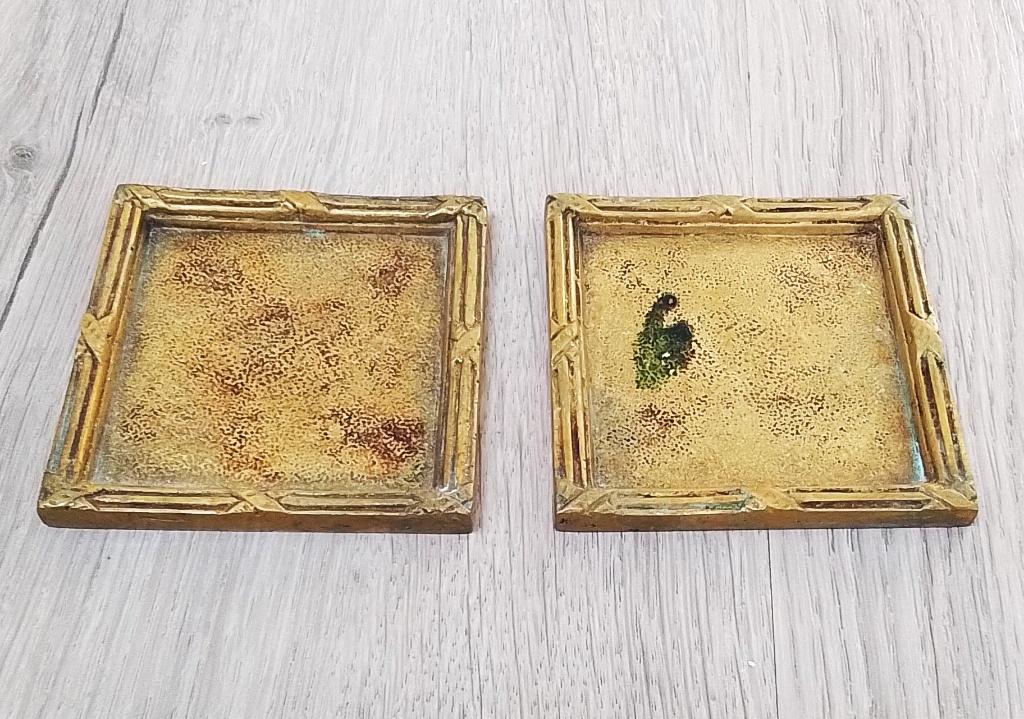 2 messing onderzetters/decoratieplateau, Verzenden