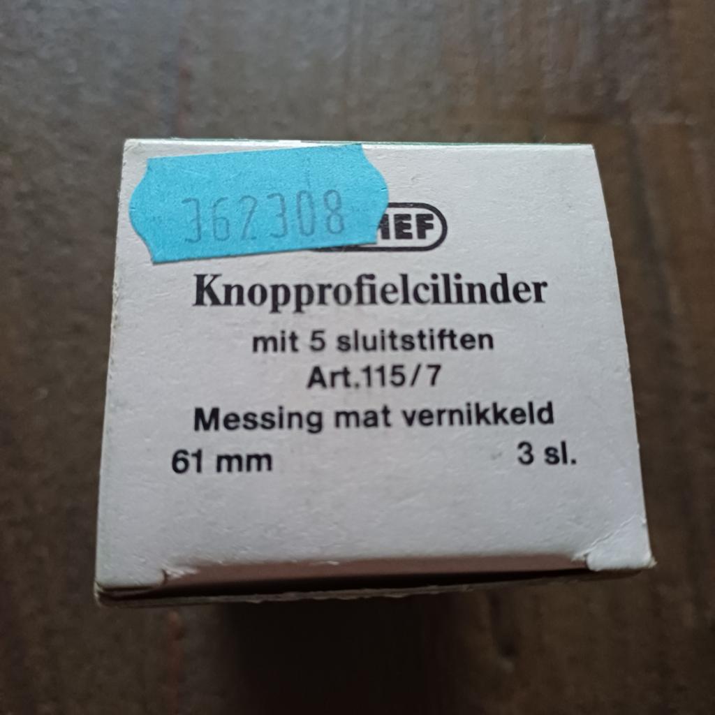 Nemef knopcilinder nieuw., Doe-het-zelf en Verbouw, Ophalen of Verzenden, Nieuw, Slot