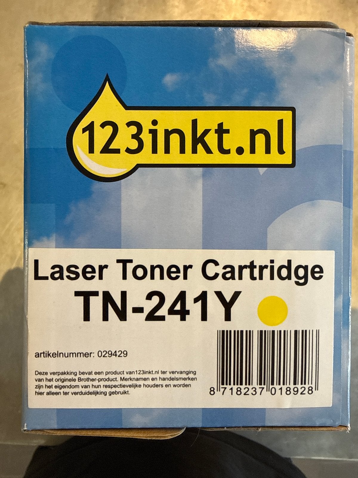 123inkt Laser Toner Cartridge TN-241Y Geel - Verzegeld, Ophalen of Verzenden, Nieuw, Toner