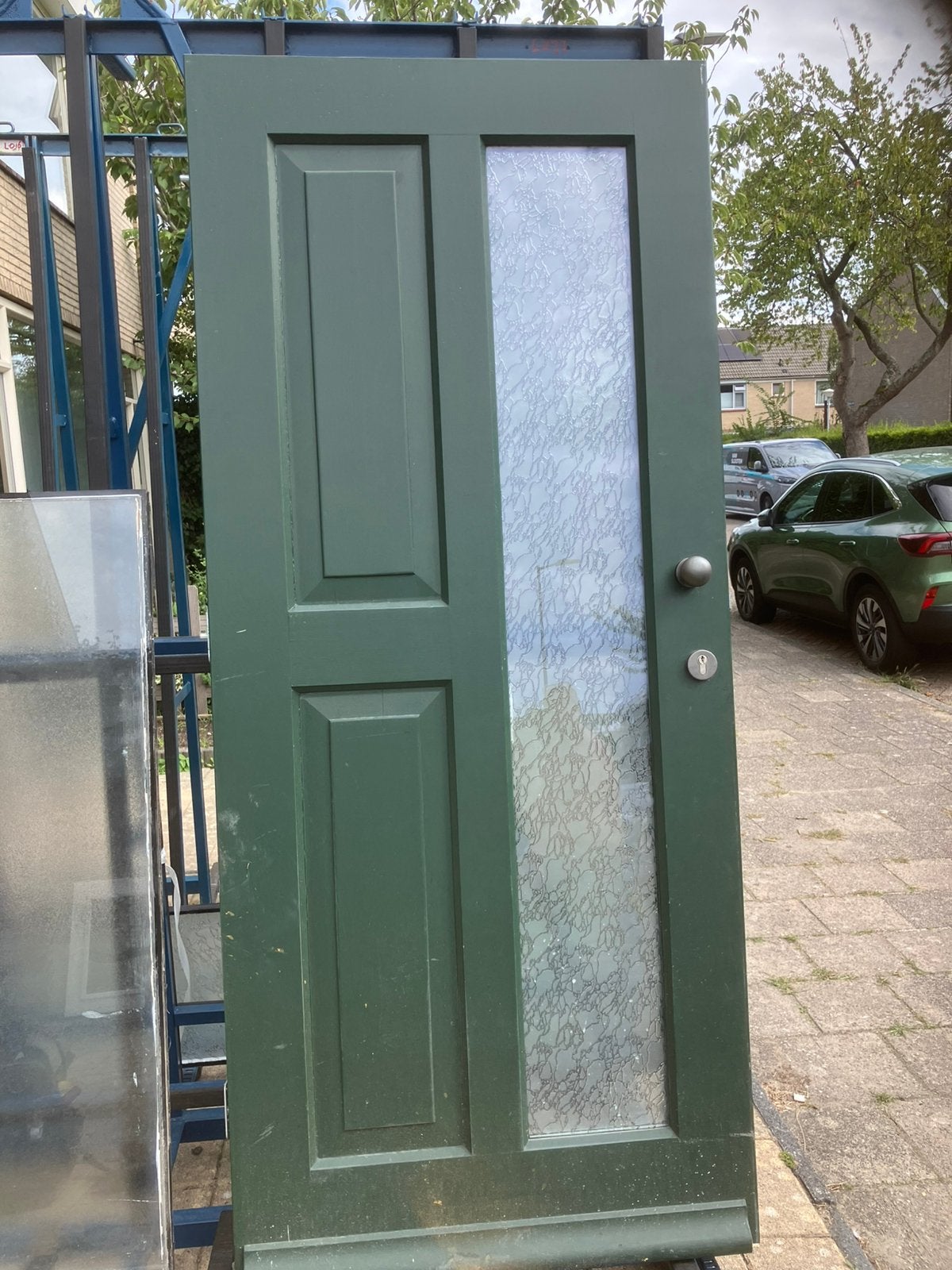 Mooie voordeur, 75 tot 150 cm, Deurkozijn, Ophalen of Verzenden, Zo goed als nieuw