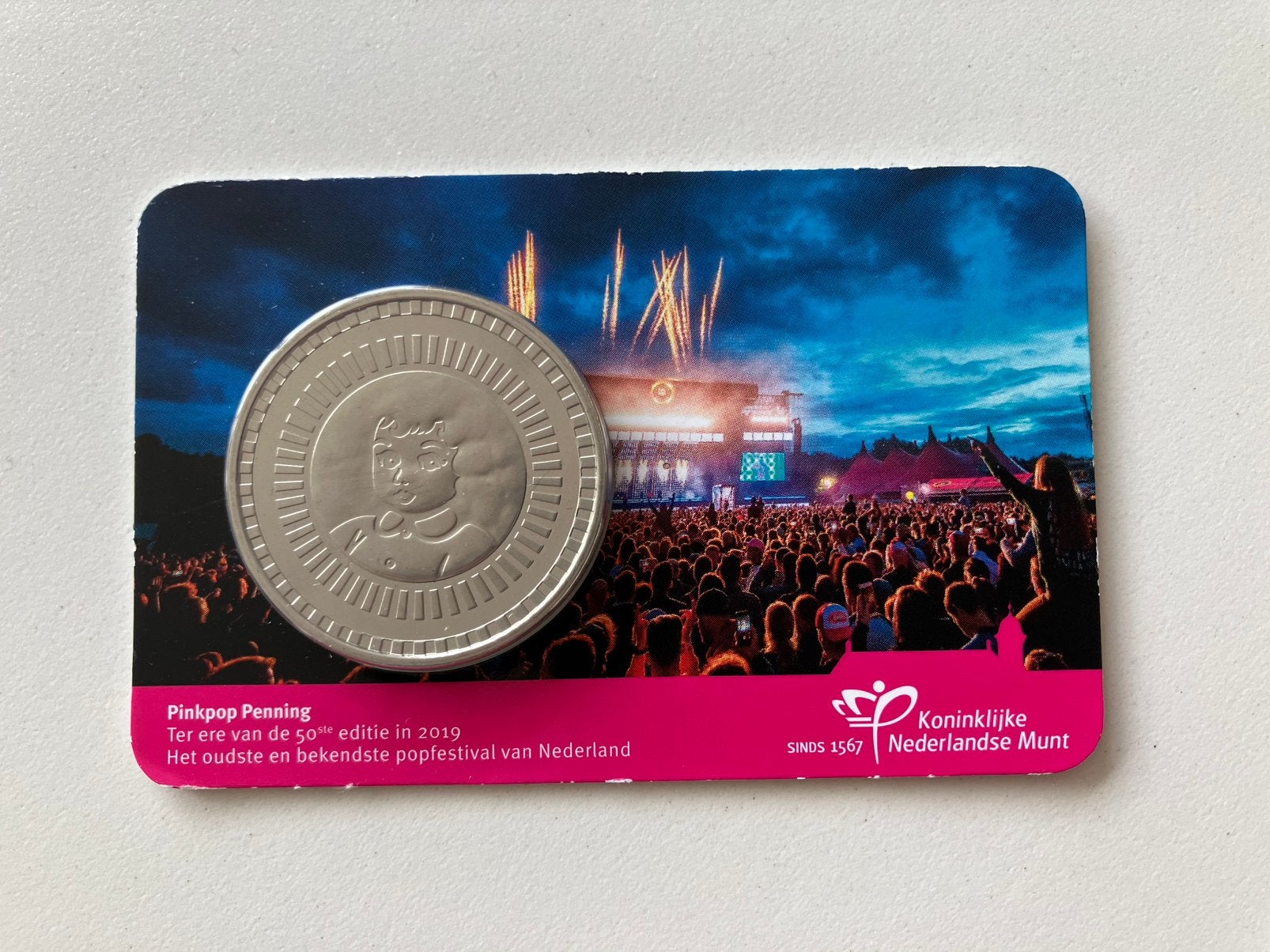 Coincard 50e editie Pinkpop 2019, Verzenden, Koningin Beatrix, Euro's
