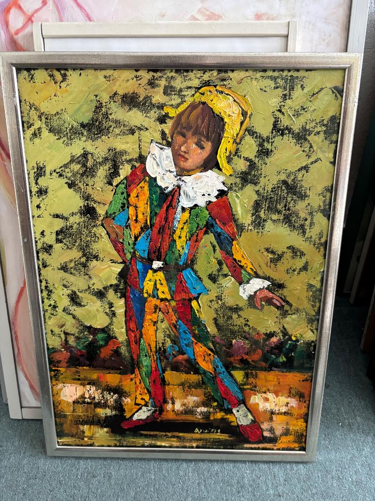 Schilderij harlekijn, Ophalen