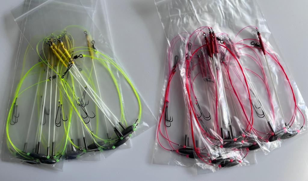 Verzwaarde fiber afhouder onderlijn 5 stuks PLATVIS TONG, Watersport en Boten, Ophalen of Verzenden, Nieuw, Haak